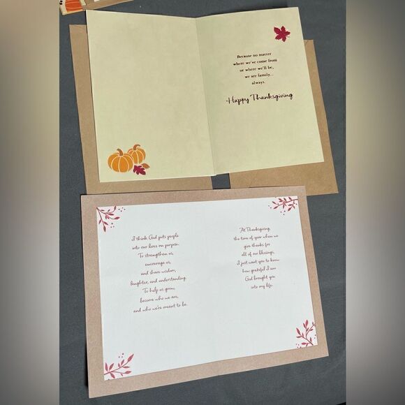 7+ NEW! Happy Thanksgiving Greeting Cards & Envelopes BONUS Stickers - Picture 5 of 10